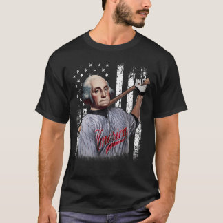 T-shirt Joueur de baseball George Washington 4 juillet