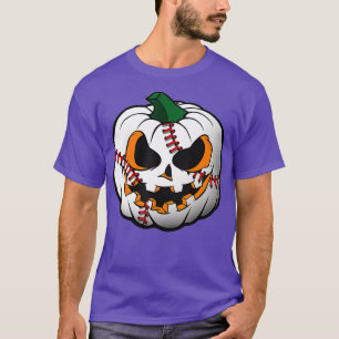 T-shirt Joueur De Baseball Halloween Citrouille Pour Hallo