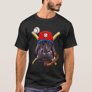 T-shirt Joueur de baseball Hippopotame Lanceur Receveur Ba