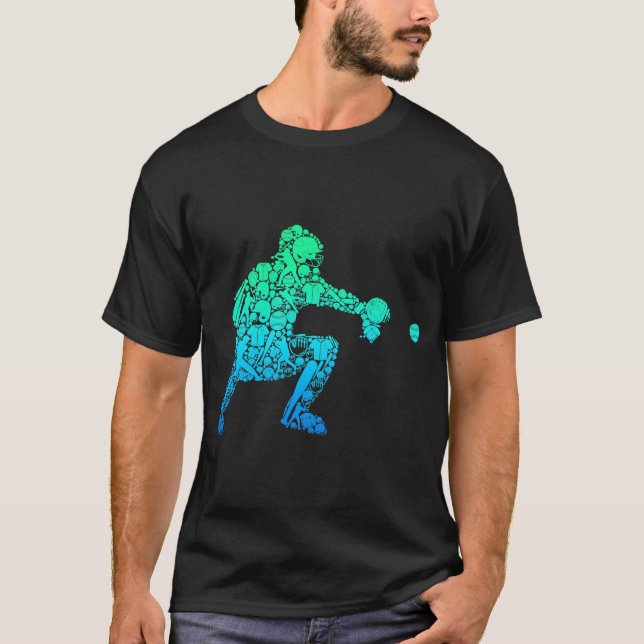 T-shirt Joueur de baseball Jeunes Hommes Enfants Garçons T (Devant)
