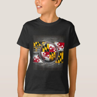 T-shirt Joueur De Baseball Maryland Conception Avec Drapea