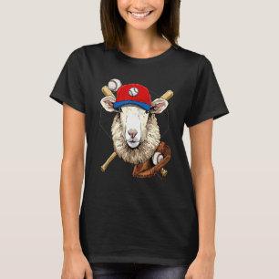 T-shirt Joueur de baseball mouton agneau lanceur receveur