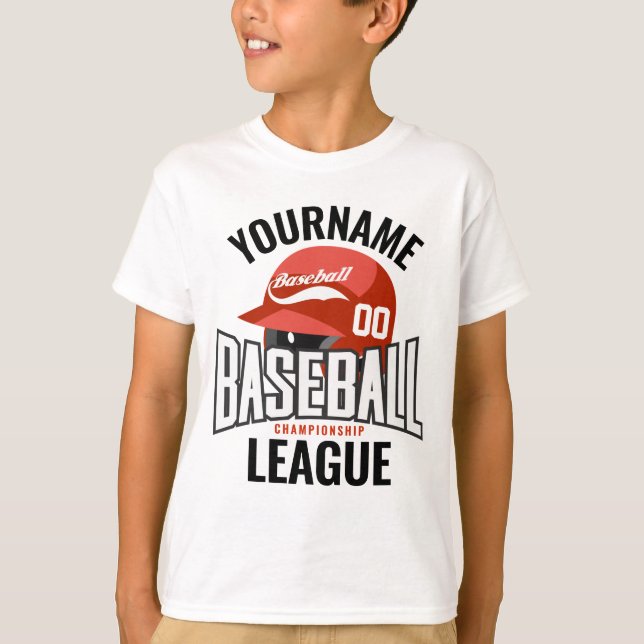 T-shirt Joueur de baseball personnalisé NOM Équipe Champ C (Devant)