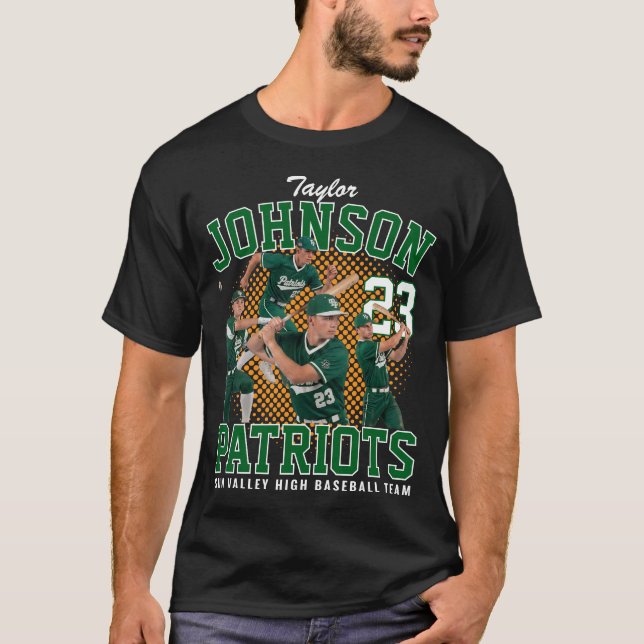 T-shirt Joueur de Baseball Photo Personnalisée Bootleg Rét (Devant)