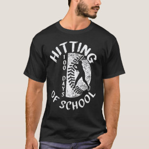 T-shirt Joueur de baseball pour 100 jours d'école Enseigna