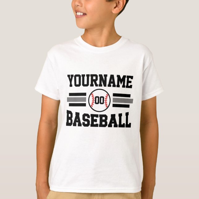 T-shirt Joueur de baseball rétro personnalisé NOM Équipe (Devant)