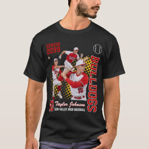 T-shirt Joueur de baseball senior Collage photo personnali