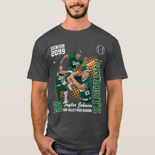 T-shirt Joueur de baseball senior Collage photo personnali