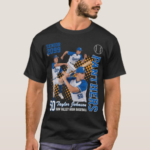 T-shirt Joueur de Baseball Senior Photo Personnalisée Pers