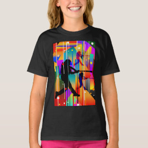 T-shirt Joueur de baseball silhouette géométrique moderne
