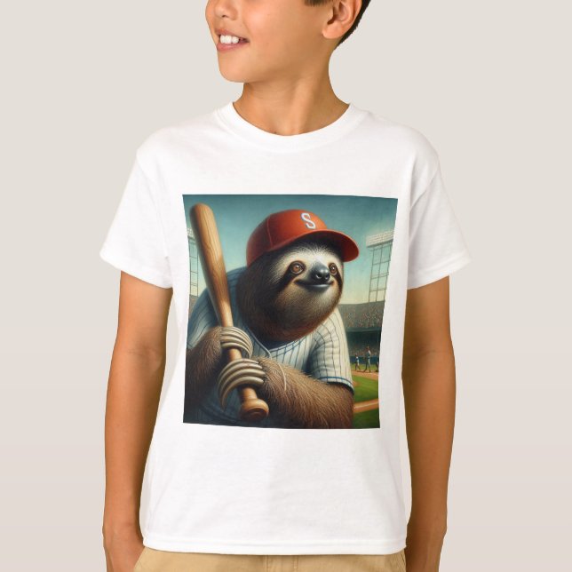 T-shirt Joueur de baseball Sloth (Devant)