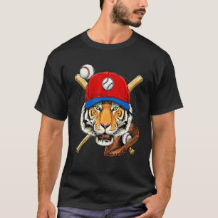 T-shirt Joueur de baseball Tiger Lanceur Receveur Baseball