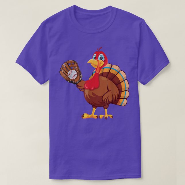 T-shirt Joueur de baseball Turquie Drôle Thanksgiving Day  (Design devant)