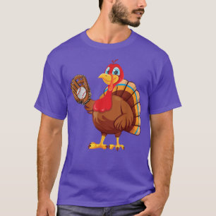 T-shirt Joueur de baseball Turquie Drôle Thanksgiving Day