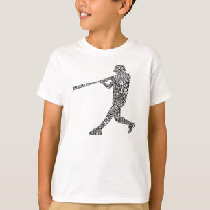 T-shirt Joueur de baseball typographique