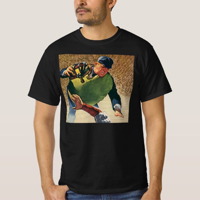 T-shirt Joueur de baseball vintage, juge-arbitre (Devant)