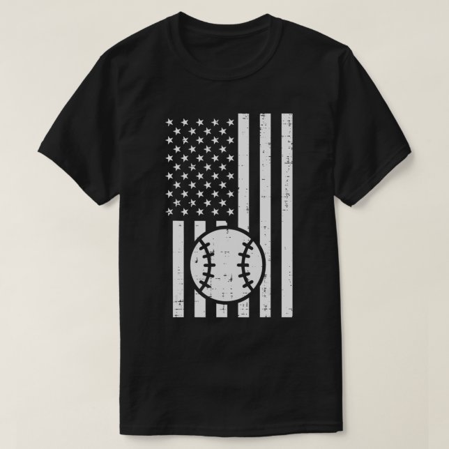 T-shirt Joueur de baseball Vintage Patriotique (Design devant)