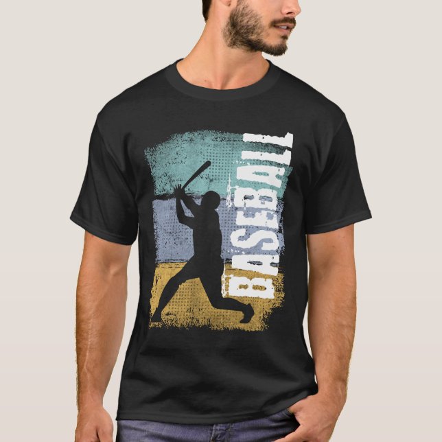 T-shirt Joueur de baseball Vintage Retro (Devant)
