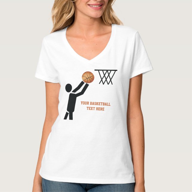 T-shirt Joueur de basket-ball avec balle personnalisée (Devant)