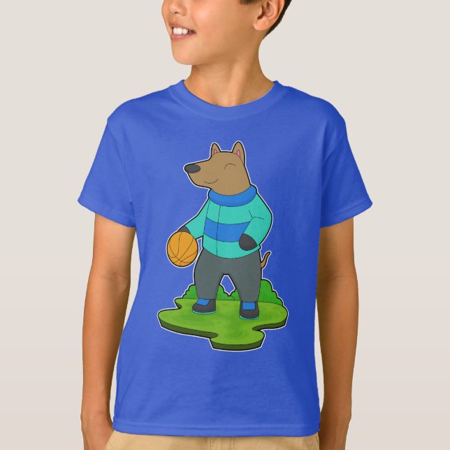 T-shirt Joueur de basket-ball de chien (Devant)