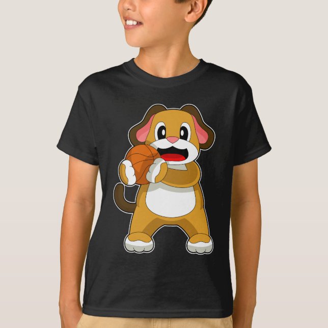 T-shirt Joueur de basket-ball de chien (Devant)