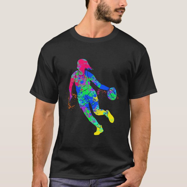 T-shirt Joueur de basket-ball de Dunking (Devant)