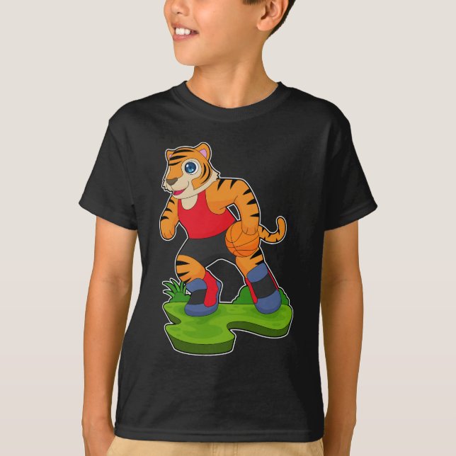T-shirt Joueur de basket-ball de tigre (Devant)