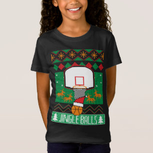 T-Shirt Joueur de basket-ball Douille de Noël moche Jingle