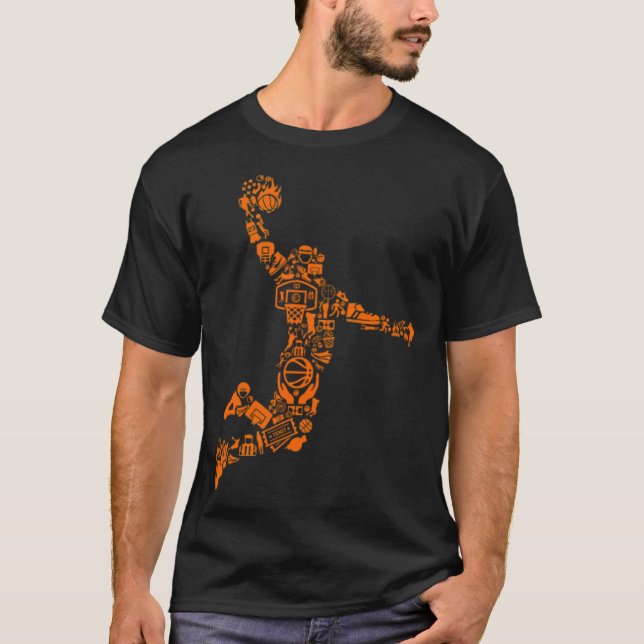 T-shirt Joueur de basket-ball Dunk Basketball Icônes panie (Devant)