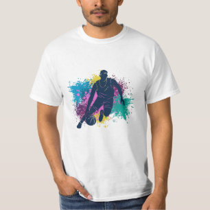 T-shirt Joueur de Basket-Ball Éclaboussures de Couleur Gru