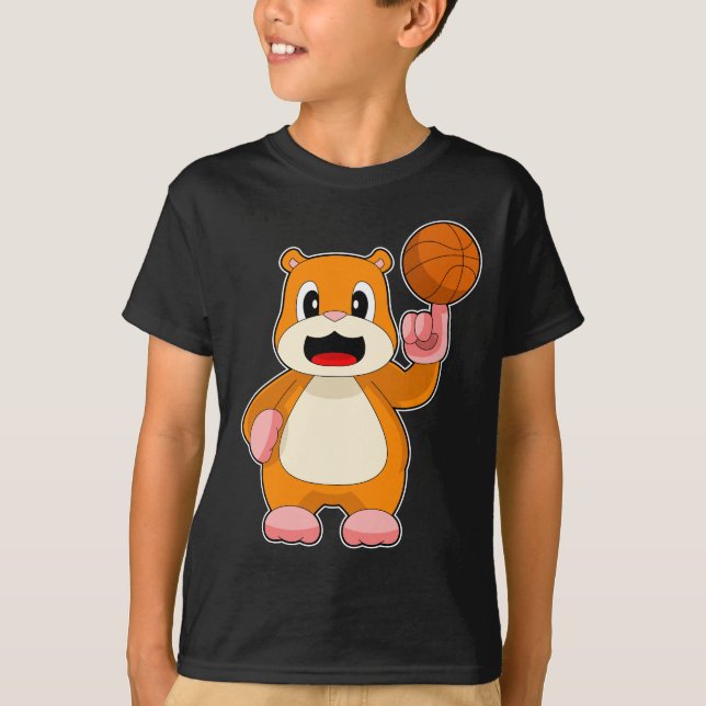 T-shirt Joueur de basket-ball Hamster Basketball (Devant)