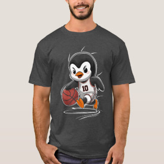 T-shirt Joueur de basket-ball Manchot Numéro 10 Dribblant