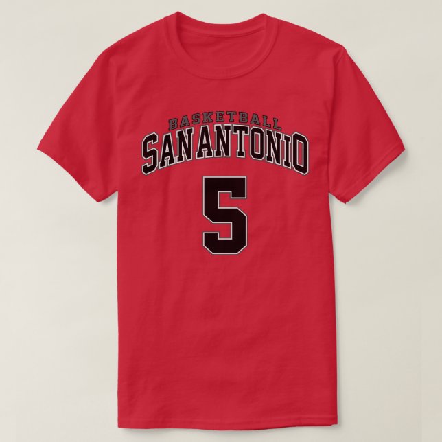 T-shirt Joueur de basket-ball San Antonio Numéro 6 (Design devant)