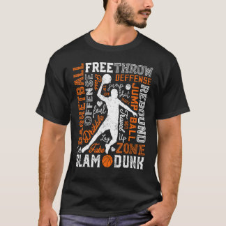 T-shirt Joueur de basket-ball Slam Dunk Typographie Word A