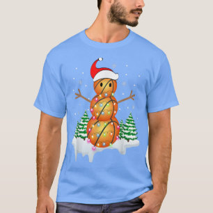 T-shirt Joueur de basket-ball Snowman Père Noël Basketball