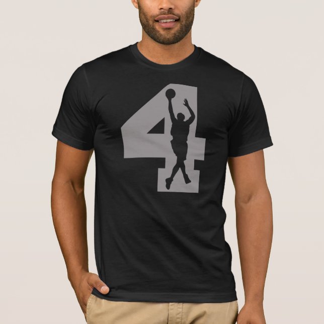 T-shirt Joueur de basket du numéro 4 (Devant)