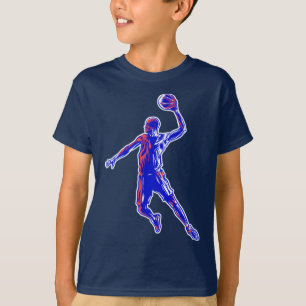 T-shirt Joueur de basket Slam Dunk, Red and Blue Design