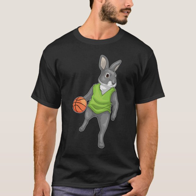 T-shirt Joueur de basketball de lapin Basketball Sports (Devant)