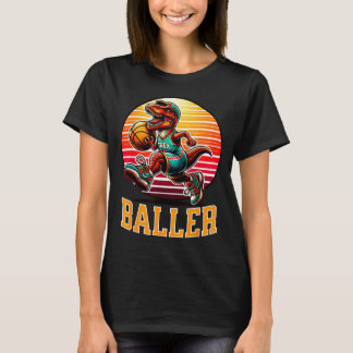 T-shirt Joueur de basketball dinosaure T Rex hommes enfant