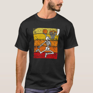 T-shirt Joueur de basketball Éffrayant vintage de squelett