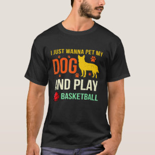 T-shirt Joueur de basketball Red Blue Heeler Bouvier Austr