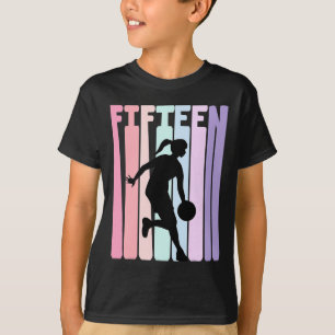 T-shirt Joueur de basketball rétro 15e anniversaire 15 ans