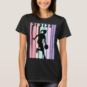 T-shirt Joueur de basketball rétro 15e anniversaire 15 ans