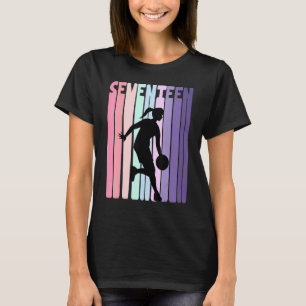 T-shirt Joueur de basketball rétro 17e anniversaire 17 ans