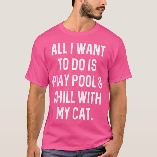 T-shirt Joueur de billard Chaud avec billard de chat (Devant)