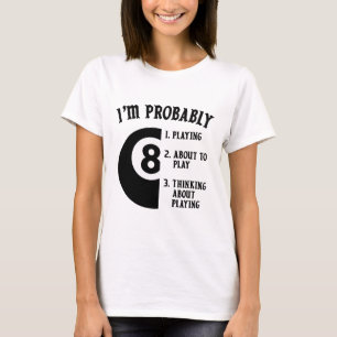 T-shirt Joueur de billard de 8 balles cadeau de nouveauté