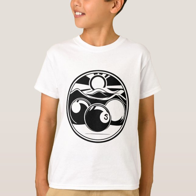 T-shirt Joueur de billard de dessin (Devant)