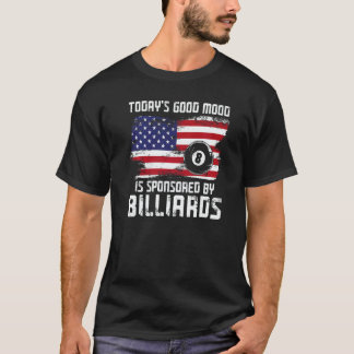 T-shirt Joueur de billard Piscine Balle Drapeau Vintage 8