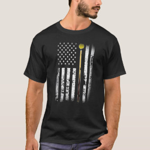 T-shirt Joueur de billard vintage Table drapeau américain