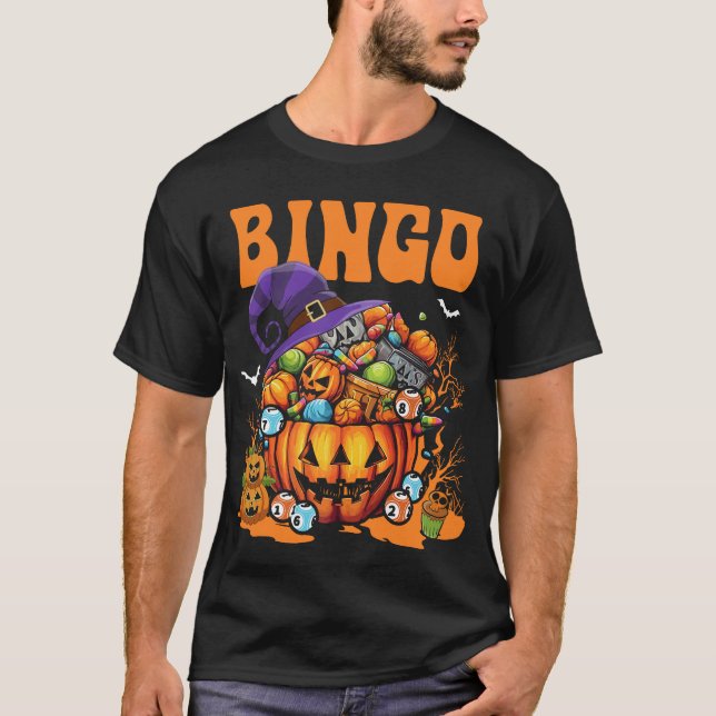 T-shirt Joueur de Bingo Halloween (Devant)